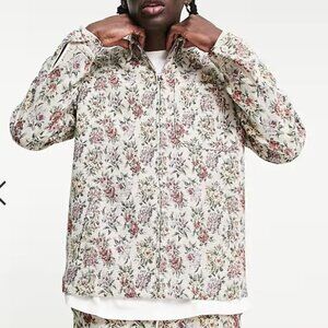 NWT Topman Tapestry Floral Grandma Full Zip Blazer Jacket Overshirt Sz M